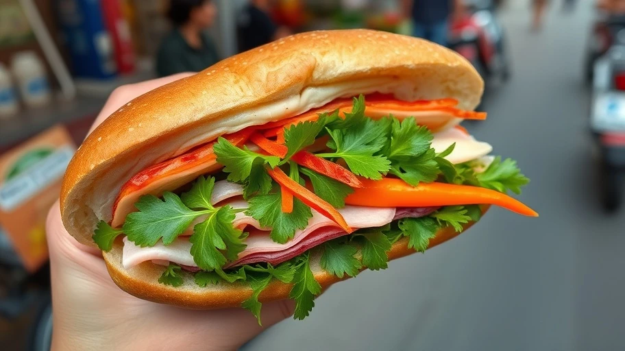 Ảnh bánh mì Sài Gòn giòn rụm với nhân thực phẩm đa dạng