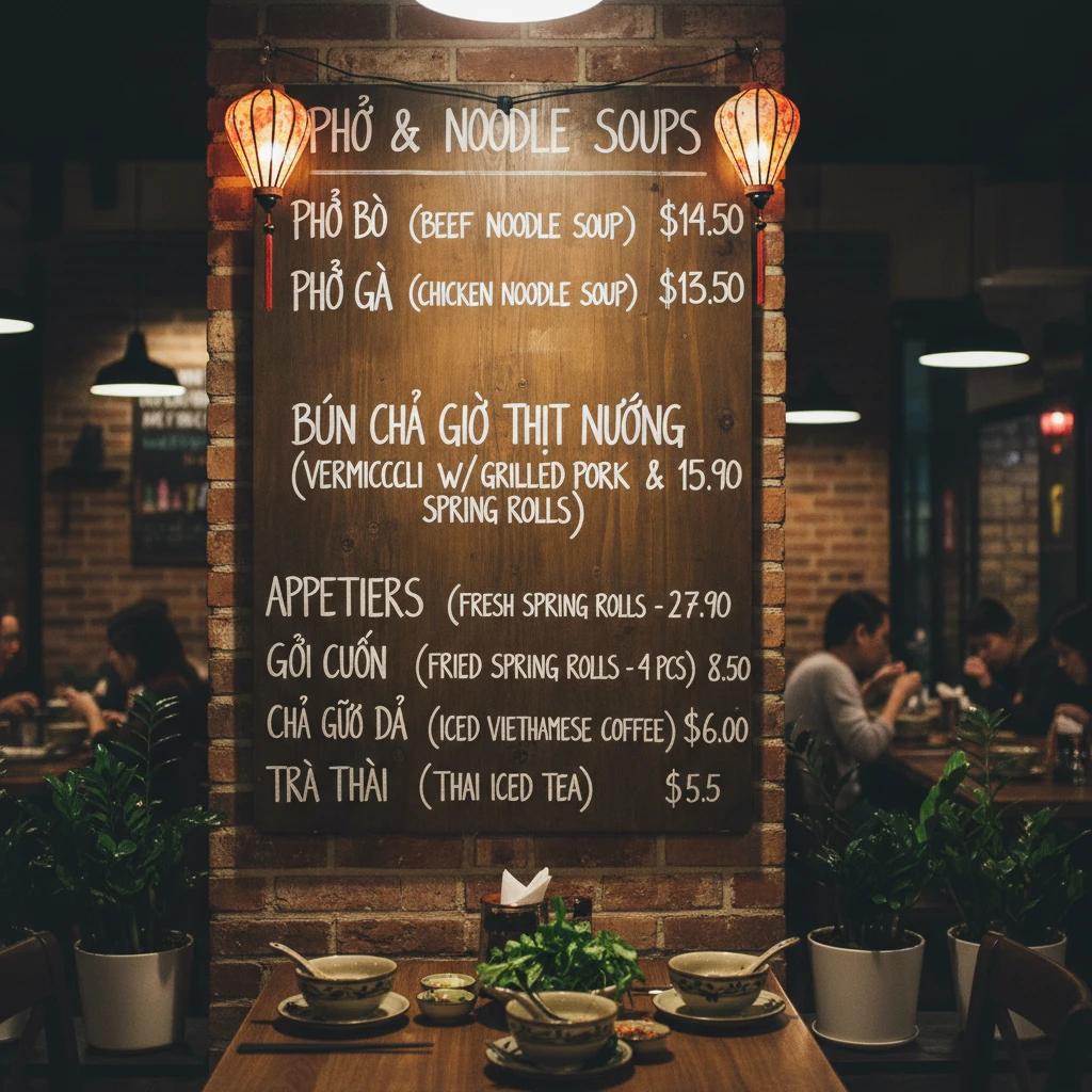 Bảng giá tại Quán Cơm Xuân Mai