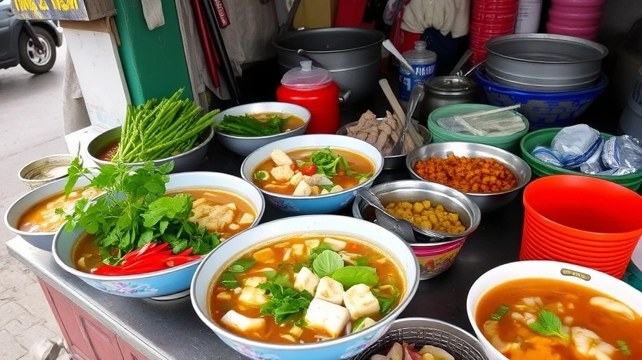 Bánh đa cua chả lá lốt Bắc Ninh