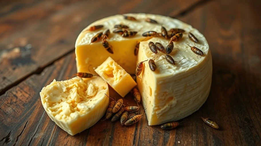 Cazu Marzu pho mát với dòi Ý