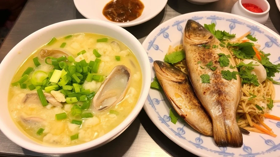 Cháo hàu và gỏi cá mai tại Long Hải