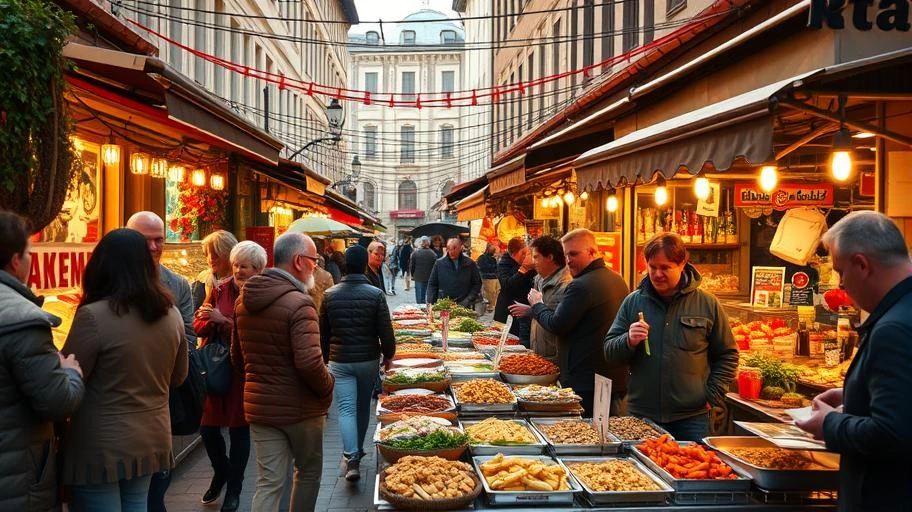 Chợ ẩm thực đường phố Châu Âu