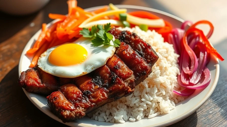 Cơm tấm Sài Gòn với sườn nướng và bì