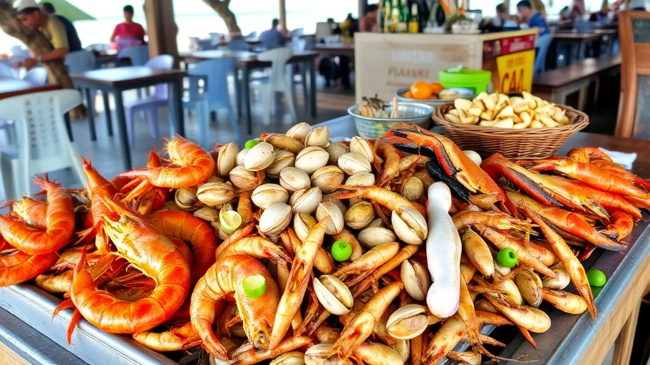 Hải sản tươi sống tại quán Long Hải