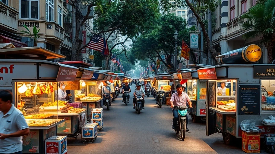 Hình ảnh ẩm thực đường phố food truck tại Sài Gòn