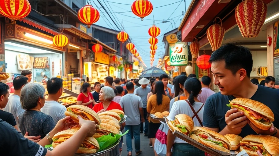 Hình ảnh bánh mì Phượng nổi tiếng tại Hội An