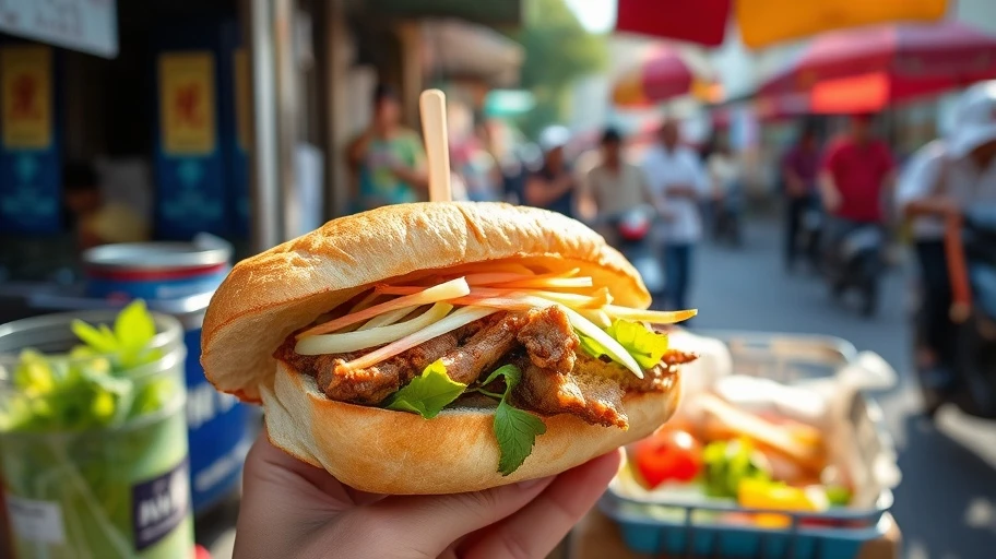 Hình ảnh bánh mì Sài Gòn, biểu tượng ẩm thực đường phố