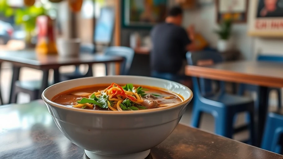 Hình ảnh bún bò Huế đậm đà tại Sài Gòn