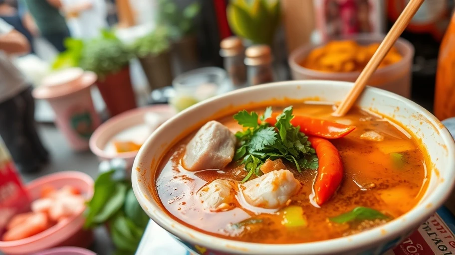 Hình ảnh bún bò Huế vị cay nồng hấp dẫn