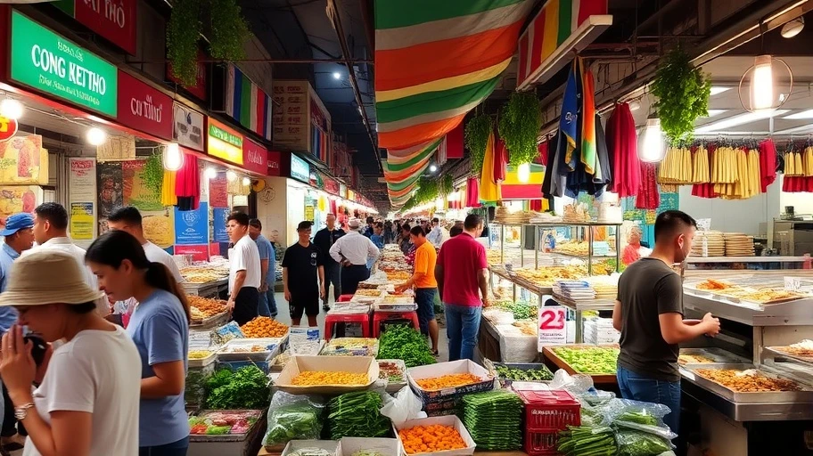 Hình ảnh chợ ẩm thực đường phố ở Cần Thơ