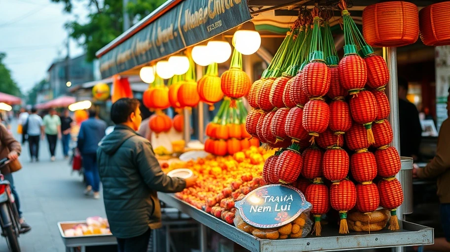 Hình ảnh đặc sản đường phố Huế - Nem Lụi.