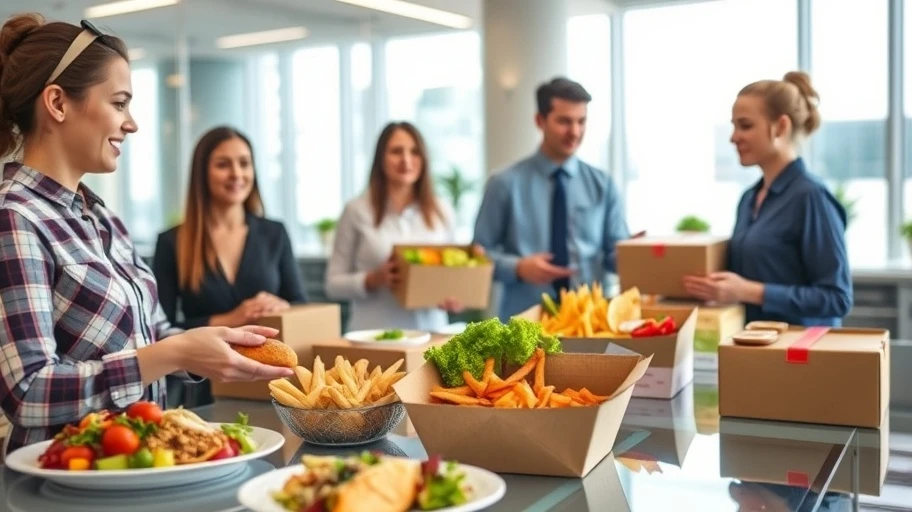 Hình ảnh dịch vụ đặt cơm trưa văn phòng hiện đại