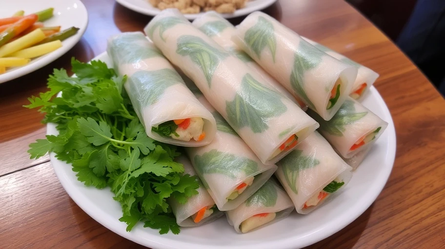 Hình ảnh gỏi cuốn chay Việt Nam.