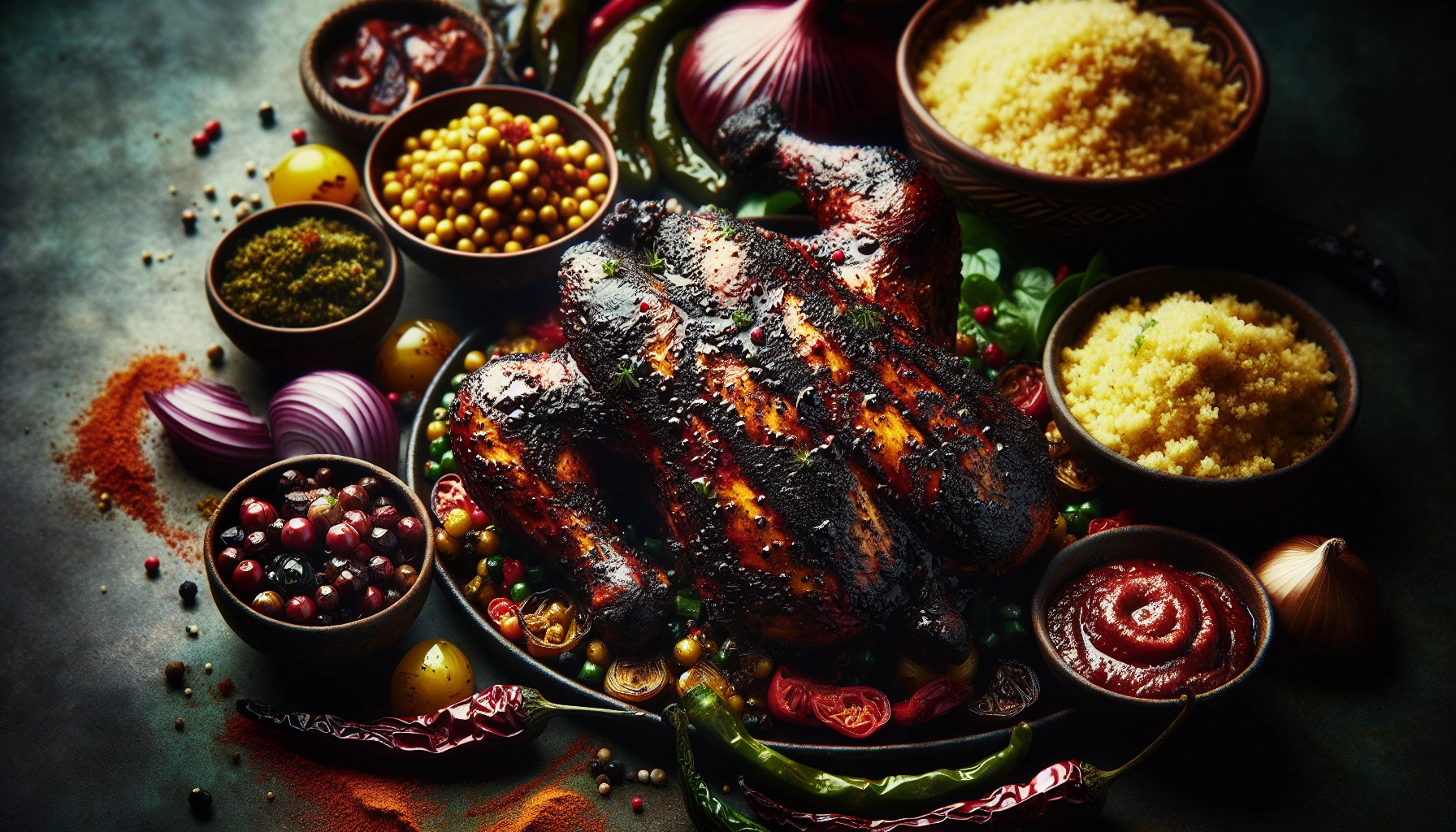 Hình ảnh Jamaican Jerk Chicken và Harissa Chicken