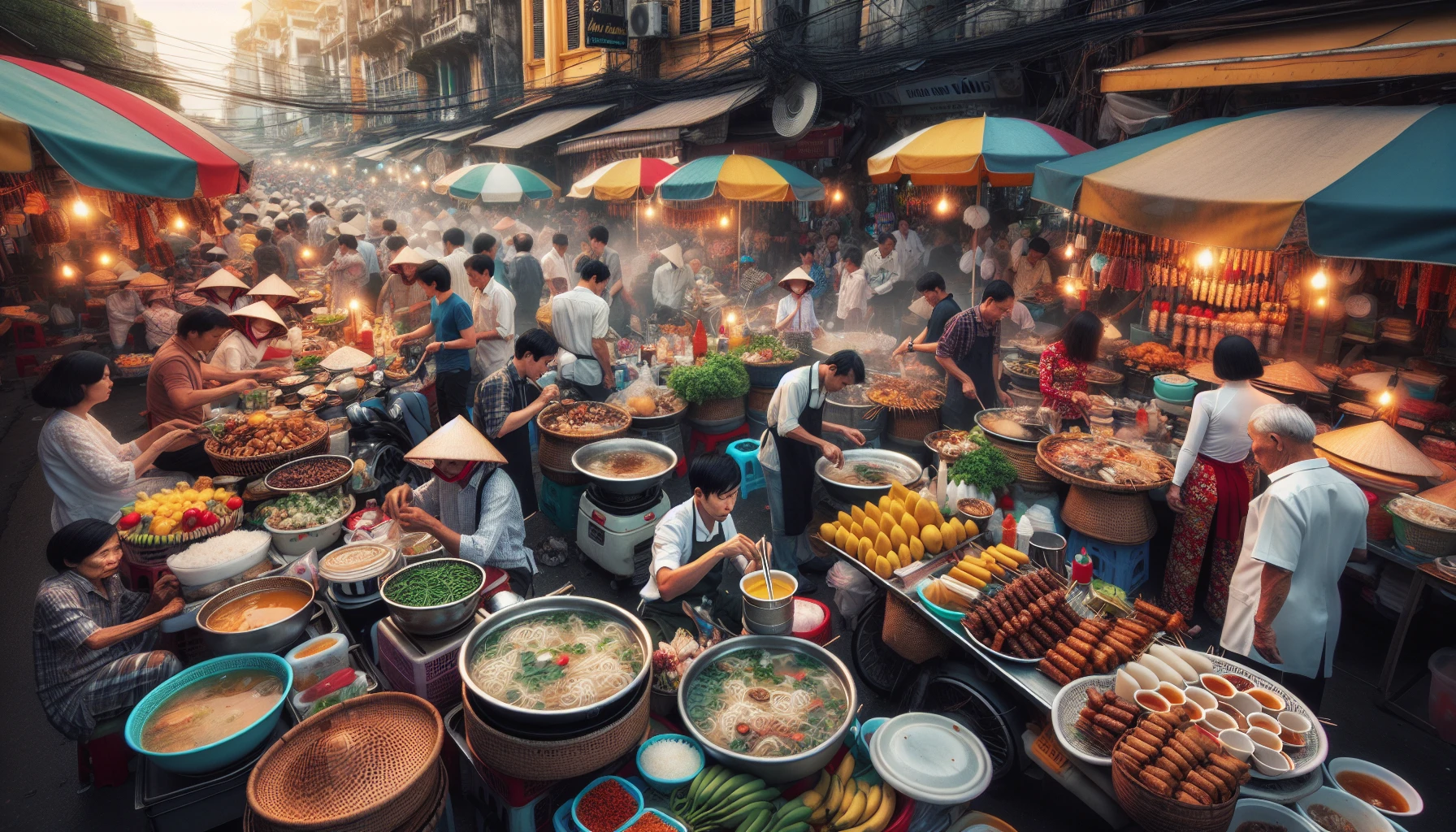 Hình ảnh món ăn đường phố đặc trưng tại Quan An Saigon