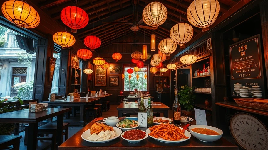 Hình ảnh nhà hàng truyền thống tại Hội An.