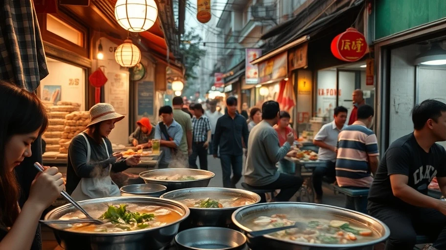 Hình ảnh Phở Thìn nổi tiếng tại Hà Nội.