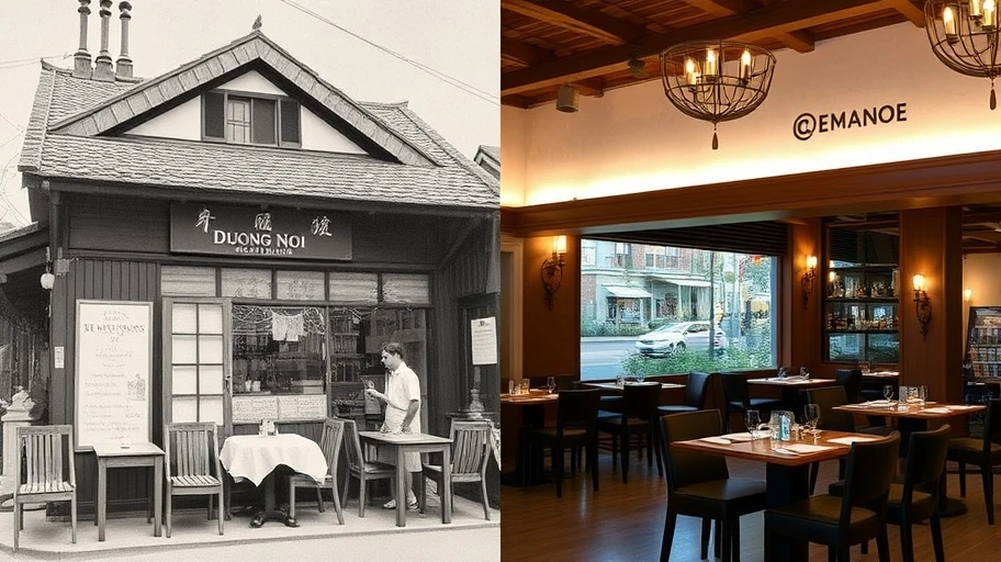 Hình ảnh quán ăn truyền thống và hiện đại ở Dương Nội