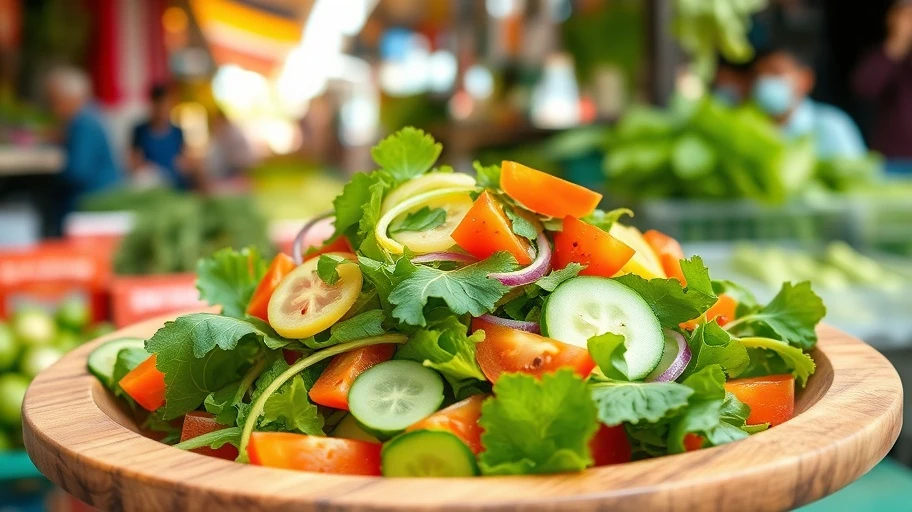 Hình ảnh salad rau xanh tại chợ TP.HCM