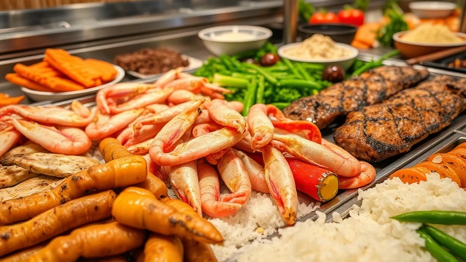 Hình ảnh về thực đơn buffet đa dạng ở Hải Dương