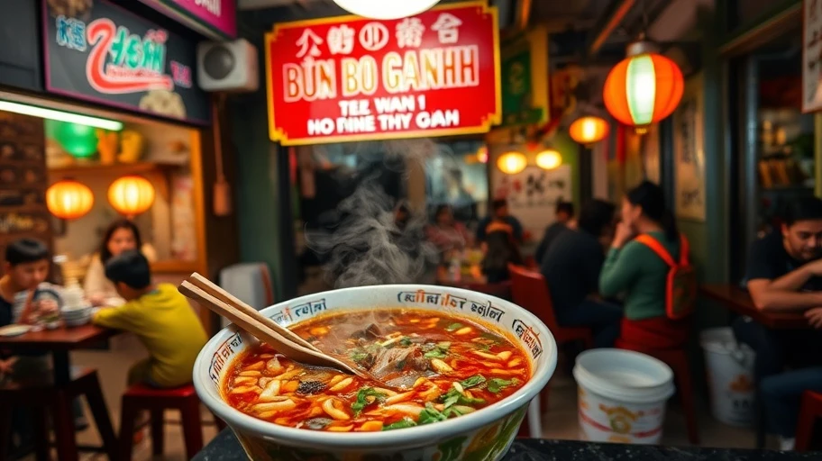 Hương vị bún bò Huế tại quán Bún Bò Gánh Sài Gòn
