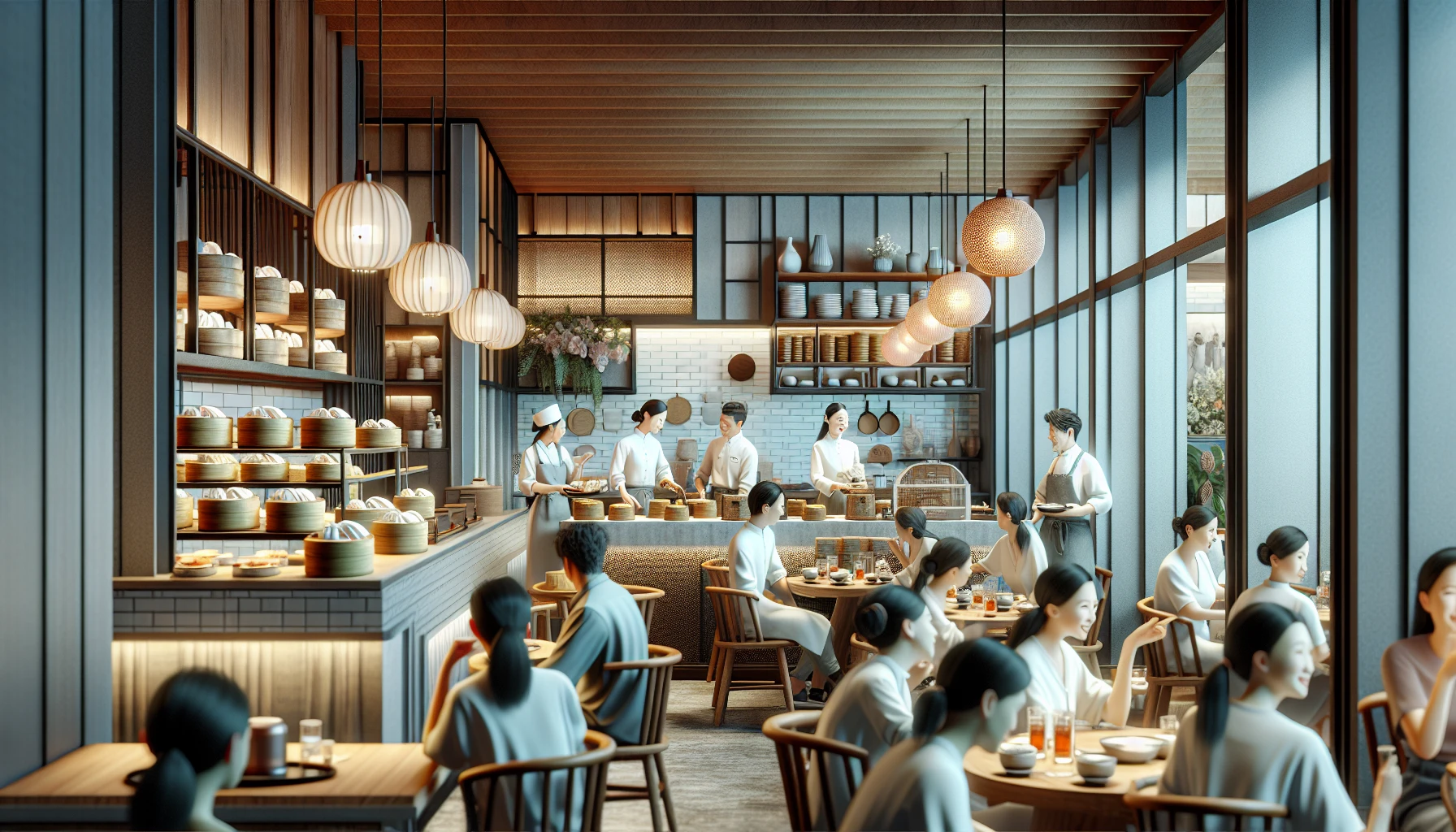 Không gian phục vụ quán dimsum Sài Gòn