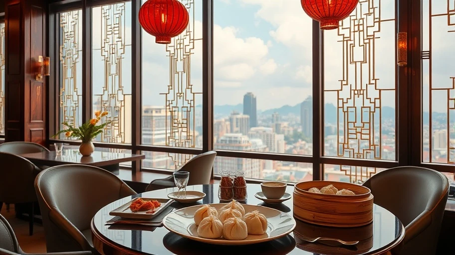 Không gian và món dimsum ngon tại Jin Long với view đẹp