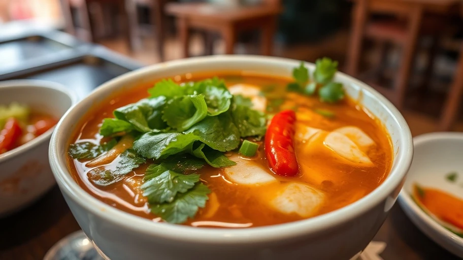 Món Bún Bò Huế trong thực đơn quán ăn miền Trung