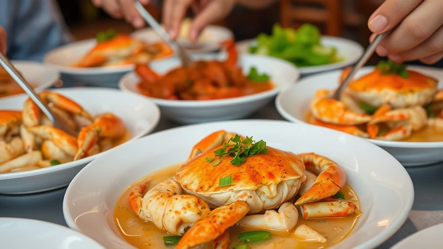 Món cua hấp dẫn tại King Cua