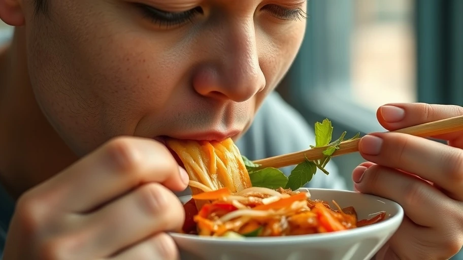 Người thưởng thức món ăn và suy xét.