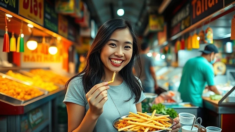 Người trẻ thưởng thức ẩm thực đường phố tại Sài Gòn.