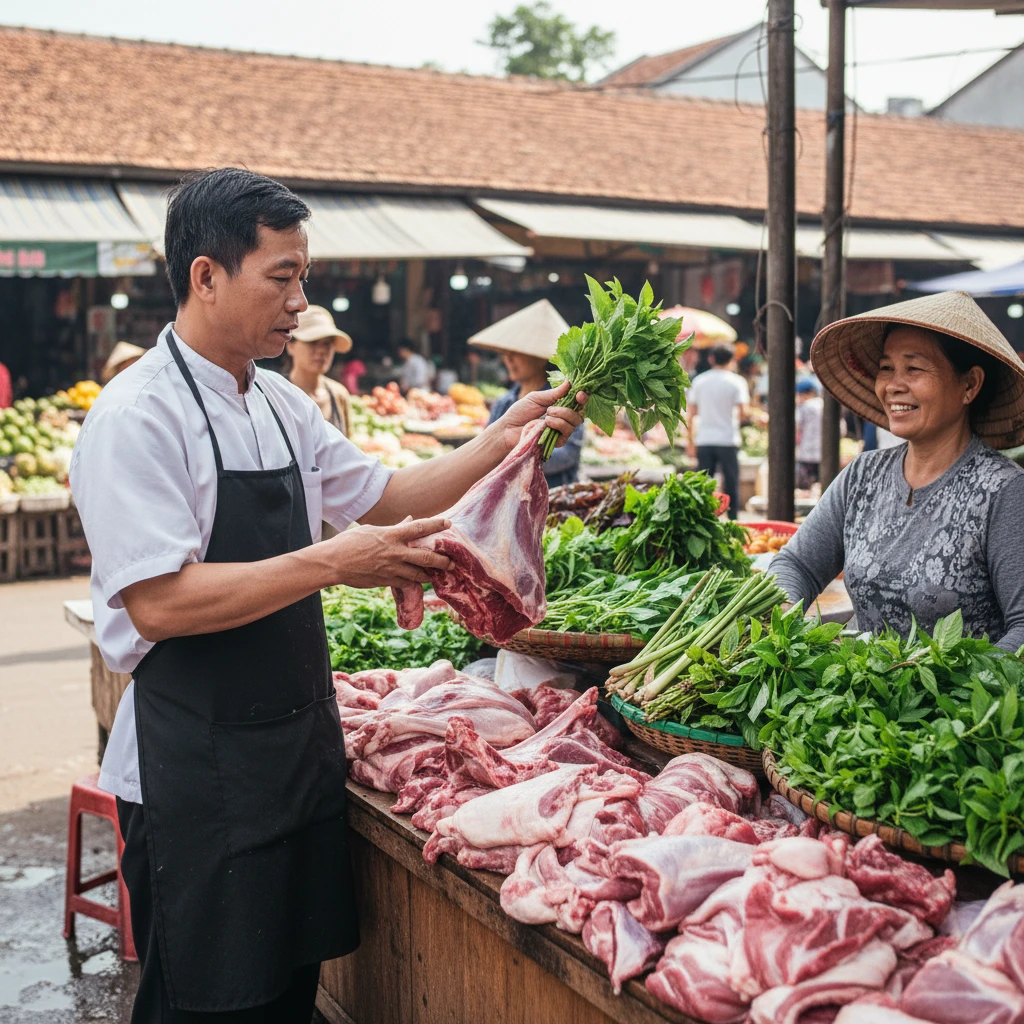 Nguyên liệu tươi ngon cho món dê Ninh Bình