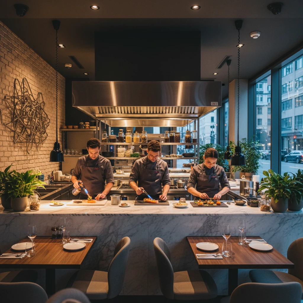 Nhà hàng fusion với xu hướng ẩm thực hiện đại và sáng tạo.