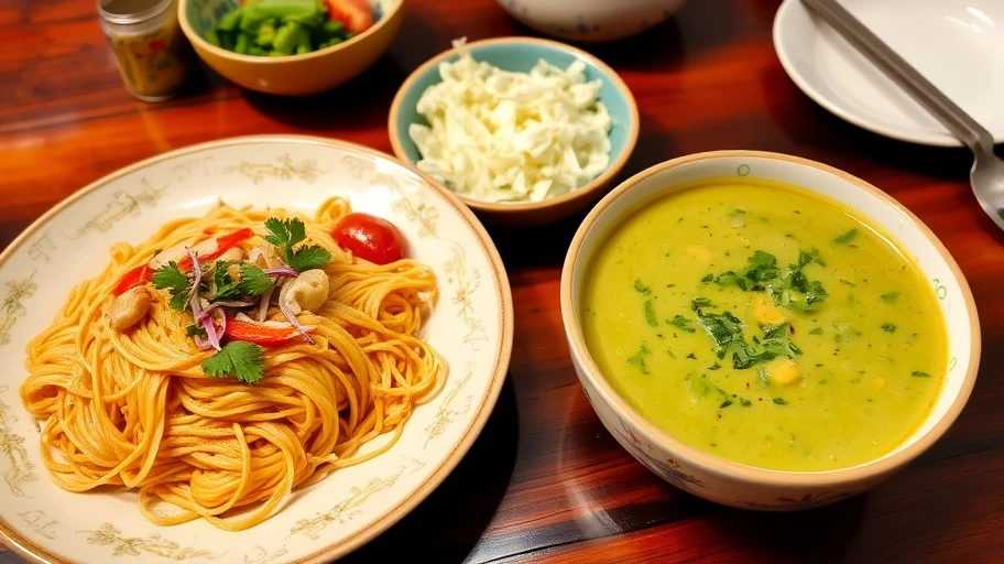 Pad Thai Thái Lan và Green Curry