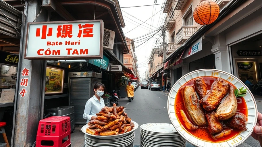 Quán ăn cơm tấm nổi tiếng tại Sài Gòn.