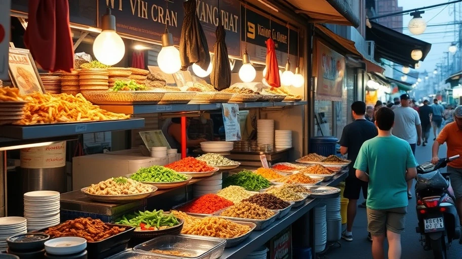 Quán ăn đường phố Chùa Láng với các món đặc sản