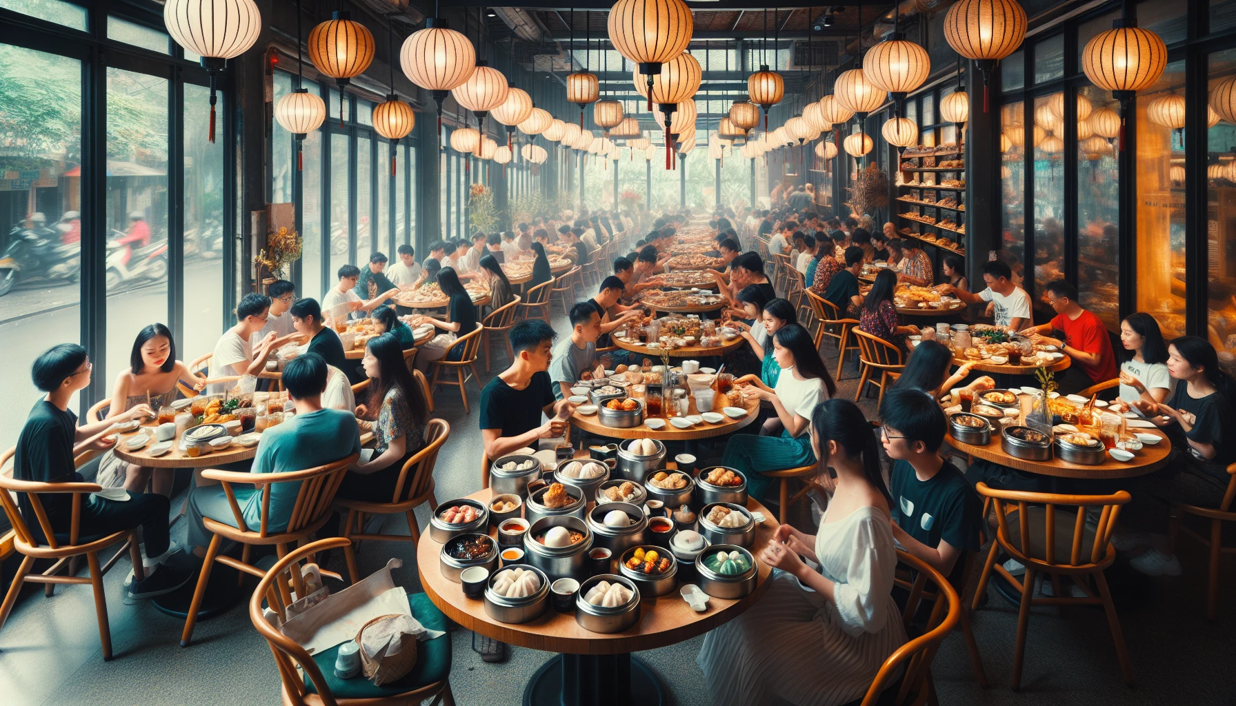 Quán dimsum sôi động ở Quận 5 Sài Gòn