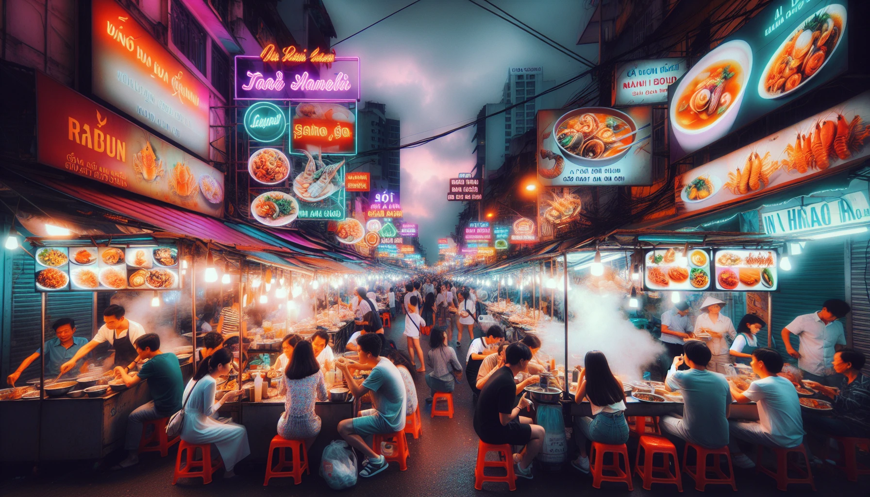 Quán ốc ngon ở Sài Gòn về đêm.