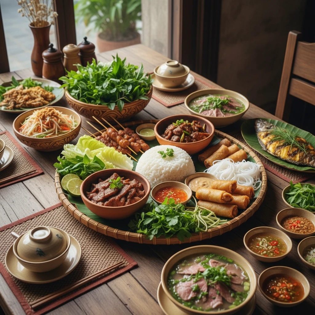 Thực đơn phong phú của Quán Cơm Xuân Mai với các món Việt