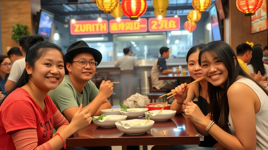 Thưởng thức bún bò viên tại quận 3